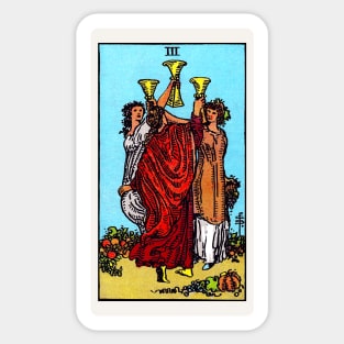 Card #38 - Three Of Cups - Rider Waite Smith Tarot Sticker